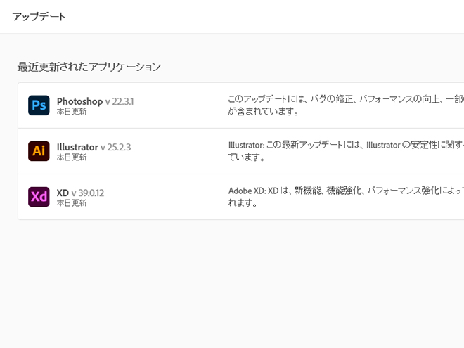 Adobeのアップロード完了画面